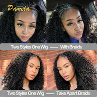 Perruque tressée à la main, avec cornrows (tresses plaquées) déjà réalisées, ligne frontale pré-épilée et nœuds pré-décolorés