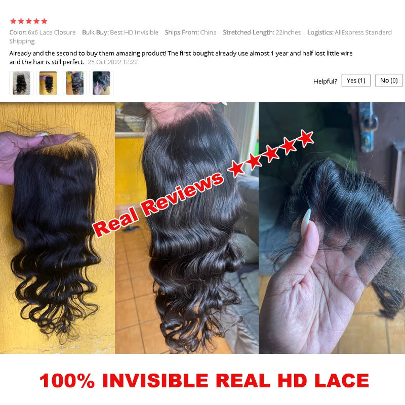 Queen Hair – Closure et frontal en dentelle HD invisible véritable