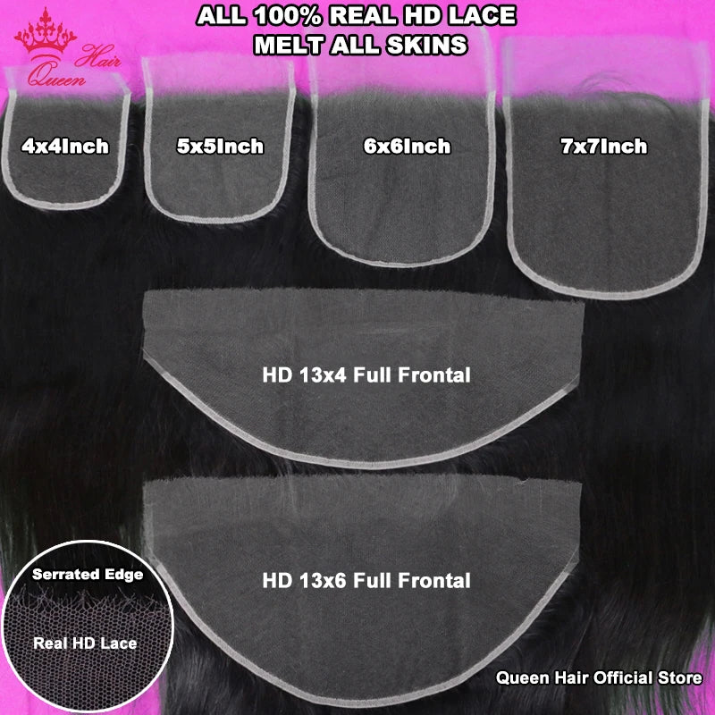 Queen Hair – Closure et frontal en dentelle HD invisible véritable