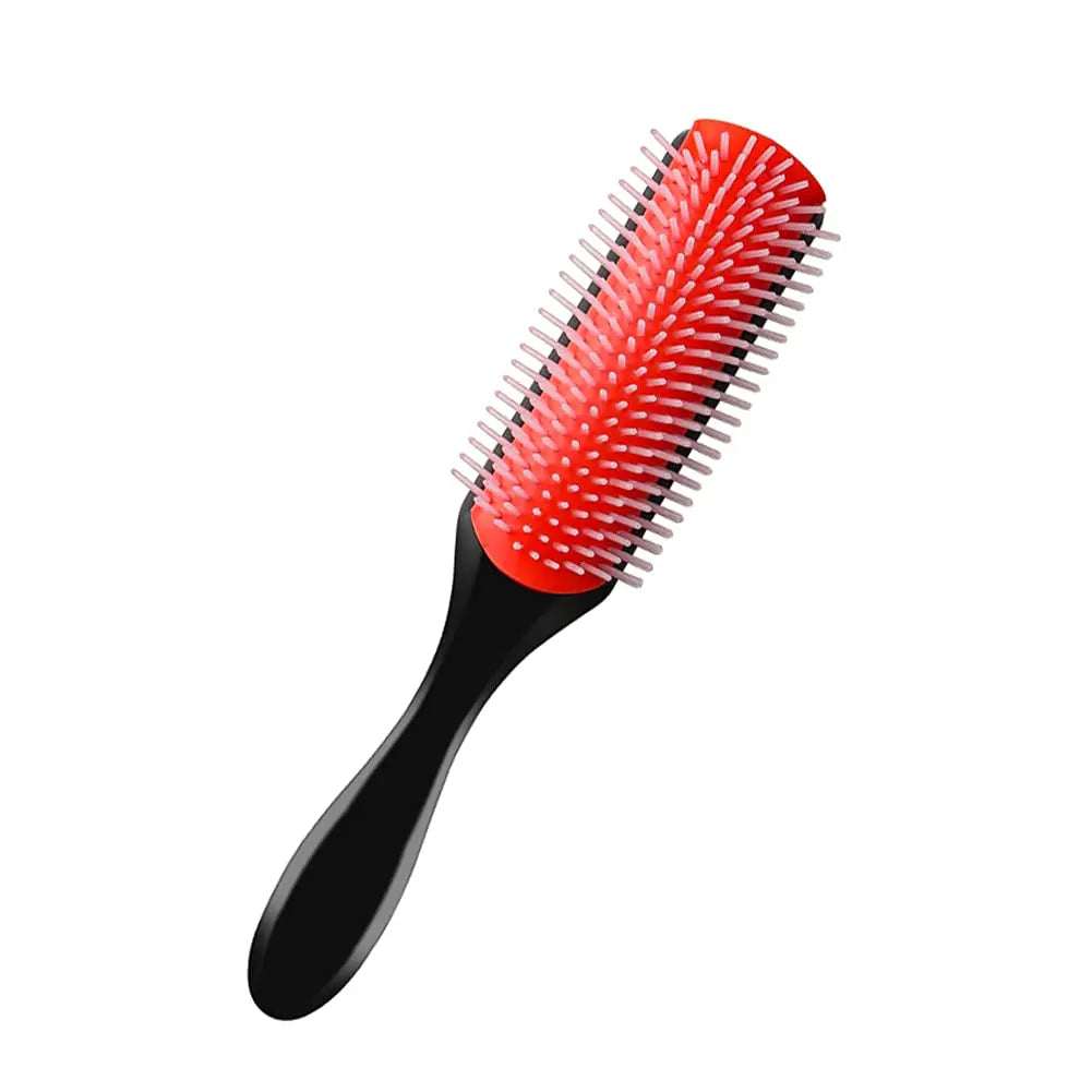 Brosse à cheveux classique à 9 rangées avec coussin souple et poils en nylon